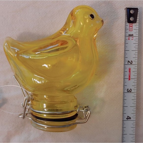 Glass Canary Yellow Bird Jar - Picture 3 of 4